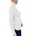 Theory White Cotton Turtleneck Top Size Small Long Sleeve Minimalist Classic Photo 2