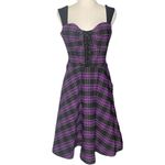 Unique Vintage M Purple Plaid Sweetheart Corset Fit & Flare Swing
Dress 6-8 Photo 5