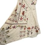 ZARA Linen Blend Embroidered Midi Dress Beige Sleeveless Boho Casual Size S Photo 1