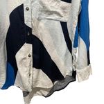 Calia by Carrie Underwood Wavy Blocks Print Button Down Cover Up Size Small Blue Photo 5