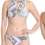 Nanette Lepore  Hannah High Neck Marrakesh Megerie Bikini‎ Set Swim Pink Size 8 Photo 0
