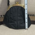 None Vintage Black Evening Bag with Gold Accents and Kiss lock Photo 4