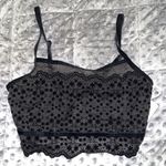 Jasmine & Ginger  medium black bralette velvet floral sheer adjustable new NWT Photo 9