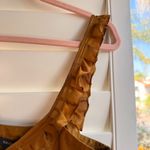 Tocca 100% Silk Ruffle Babydoll Knee Length Dress in Amber Yellow size 4 NWT Photo 4