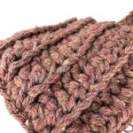 Handmade Hand Knit Grandma Wool Blend Soft Chunky Mauve Long Scarf w Pockets Boho Cozy Photo 9