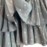 Olivaceous Blue Polka Dot Tiered Accordion Trim Casual Skirt Women Sz L Photo 4