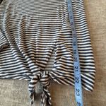 Madewell Women's Top Size XS Long Sleeve Linen Blend Tie Front Pullover Striped Photo 6