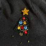 Mercer Street Studio Size Large Christmas Holiday Santa Bead Cardigan Tree Black Photo 6