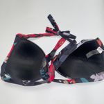 COCOSHIP  Black Floral Halter Bikini Swim Bathing Suit Top Women's Size XL Photo 5