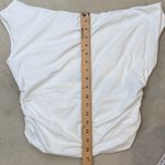 Trendy Queen Off The Shoulder Top Y2K Summer Shirts Double Lined White Large Photo 8