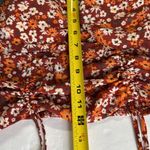 Madden NYC Junior's Shirred floral Print Peasant Top L Puff sleeve smocked Orange Size undefined Photo 12
