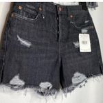 Free People NWT Makai Distressed Cut-Off Shorts in Black Photo 4