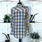 Vintage 70s Western Plaid Shirt Medium Brown Photo 1