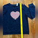 Talbots Navy Blue Crewneck Red & White Striped HEART Sweatshirt – NWT – Med Photo 6