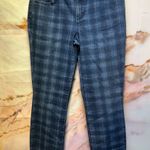Blue Skinny Jeans with Plaid Pattern Size 0 Photo 1