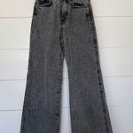 ZARA Women’s 2 Gray Black Wash Raw Hem Flare Jeans Photo 0