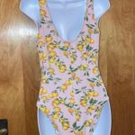 Monki Citrus Oranges & Floral Pink, Orange, Green & White Bodysuit - Size M Photo 3