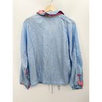 Athletic Works Jacket Women LARGE Blue Pink VTG Printed Full Zip Windbreaker Photo 1