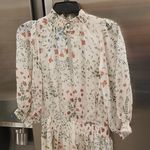 Joie 💕💕 Shima Smocked Ruffled Dress ~ Chiffon Mock Neck Floral Print Medium Photo 12