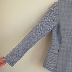 J. McLaughlin  Navy Chevron Print Scuba Full Zip Slim Jacket Size Large Photo 2