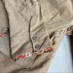 JDS COLLECTION,Women’s Leather Jacket, Tan, Large, Floral lining, Snap button Tan Photo 9
