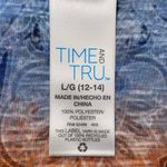 Time And Tru Top Women’s Size L Paisley Scrolls Scoopneck Sequins Stretch Sheer Photo 3