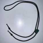 Green Gem Bolo Tie Handmade Braided Vegan‎ Faux Leather Boho Western Necklace Photo 0