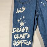 S.O.N.G DENIM GRAFFITI WOMENS JOGGER JEANS STREETWEAR GOOD VIBES MED WASH 9/29 Blue Size undefined Photo 5