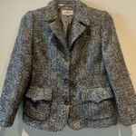 Valentino Miss V Vintage Gray/Silver sparkled thread 3 button blazer size 12 Gray Photo 0