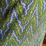 Free People Y2K Vintage | Blue and Green V Neck Fit and Flare Dress Extra Small Photo 2