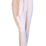 EXPRESS  LIGHT BLUSH PINK SUPER HIGH RISE ANKLE LENGTH PAPER BAG TROUSERS NWT 18 Photo 0