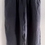 Bryn Walker  Blue Linen Pants Women XL Lagenlook Wide Leg Pull On Comfort Coastal Photo 0