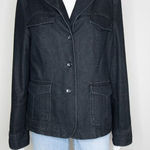 Attention NWOT women's black jean jacket with epaulette, size 14 Photo 0