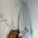 Ontwelfth White Mockneck Textured Blouse Chest Peephole Size Large EUC #2983 Photo 2