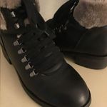 Steve Madden women black leather fur hiking Paloma boots US 10 Euro 41 Photo 0