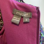 NWT Muse Colorful Print Party Cocktail Dress, 6 Purple Photo 6