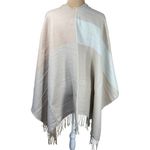 SOIA & KYO New Yadira Poncho Pink & Cream Fringe Wrap Scarf Throw Photo 2