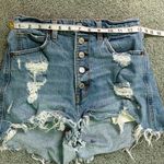 Abercrombie & Fitch Ultra High Rise Mom Shorts Size 4/27 Distressed Button Fly Photo 1