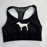 Victoria's Secret‎ PINK Black Sports Bra Dog Logo Racerback Activewear Top Size undefined Photo 0