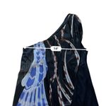 Vintage 60's Black Abstract Scarf One Shoulder Dress Theme Size S Photo 9