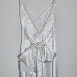 Lulus White Satin Wedding Dress with Pearl Straps NWT Size XS Photo 6