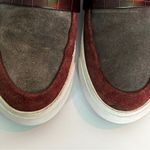 Clarks Somerset Suede Burgundy Grey Loafers Sz 8.5 Photo 4