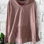 Doe & Rae  Women's Pink Hoodie with Lace Detail Photo 0