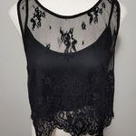 Anthropologie Anthrooologie Astr the Label black sleeveless lace crop top size medium Photo 0