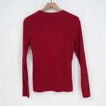 American Giant Womens Long Sleeve Ribbed Knit Crew Neck T Shirt Burgundy Size M Red Size M Photo 4