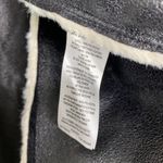 FC Jeans Women Faux Fur Lined Moto Jacket Black Cream Sz 6 Sherpa Vegan Leather Photo 5