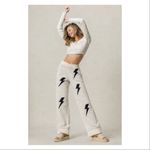 NWT Macaron Boutique (Bibi) Cozy Popcorn Thunder Print Stretchy Waist Pants Black Photo 6