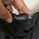 Boohoo Over the Shoulder Black Rouched Midi Bodycon Dress Women's Size 14 Photo 1