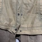 Free People Terrycloth Utility Hooded Jacket Layered Twill Olive Green - M Photo 3