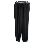ZARA Trf Tapered Elastic Drawstring Waist Harem Pant Pockets Sheer M Black #3776 Photo 14